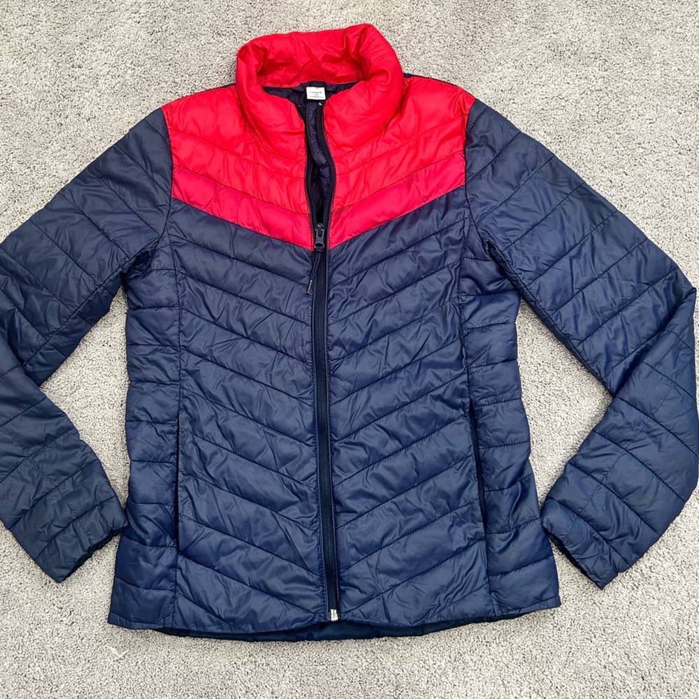 Old Navy Red and Navy Puffer Jacket
